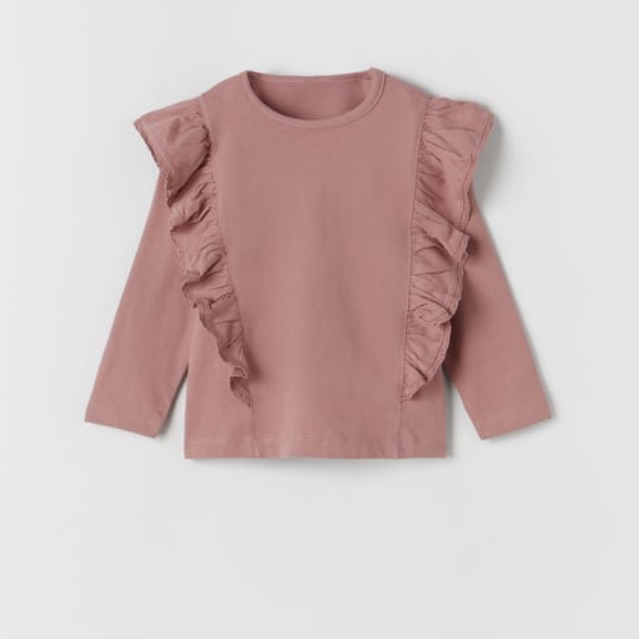 Gently Used Zara Lace Trim Ruffled Blouse Shirt